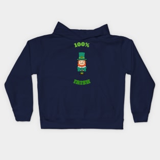 100% Funny Cute Leprechaun Cool Gift For St Patricks Day Kids Hoodie